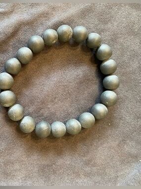 Studio Barse Matte Gray Round Bead Bracelet